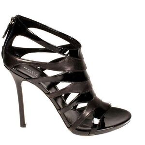 GUCCI Web Accent Black Strappy Heels for Women